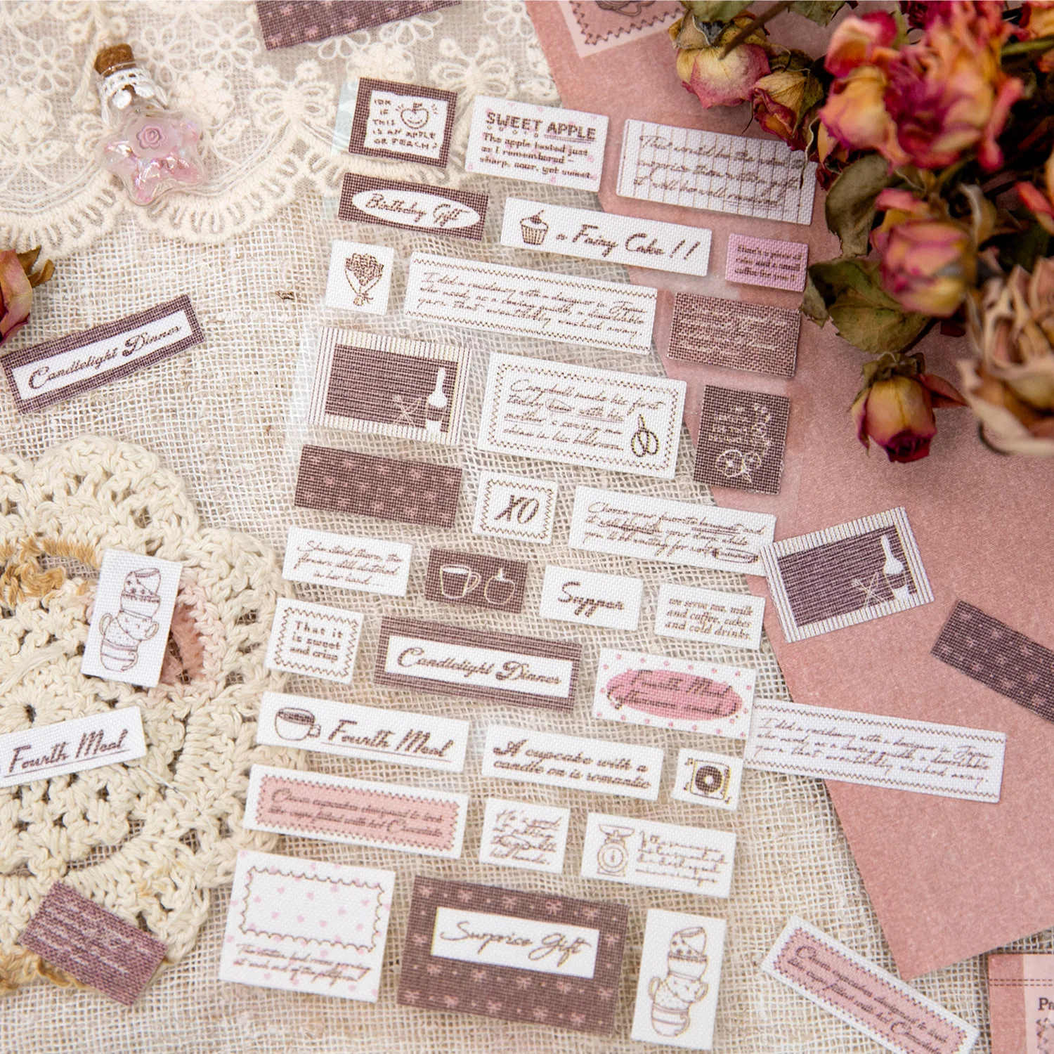 30pcs/1lot Kawaii Scrapbook Stickers Patch Patch Junk Journal Gold Planner Stationery Sticker Planner Decorative