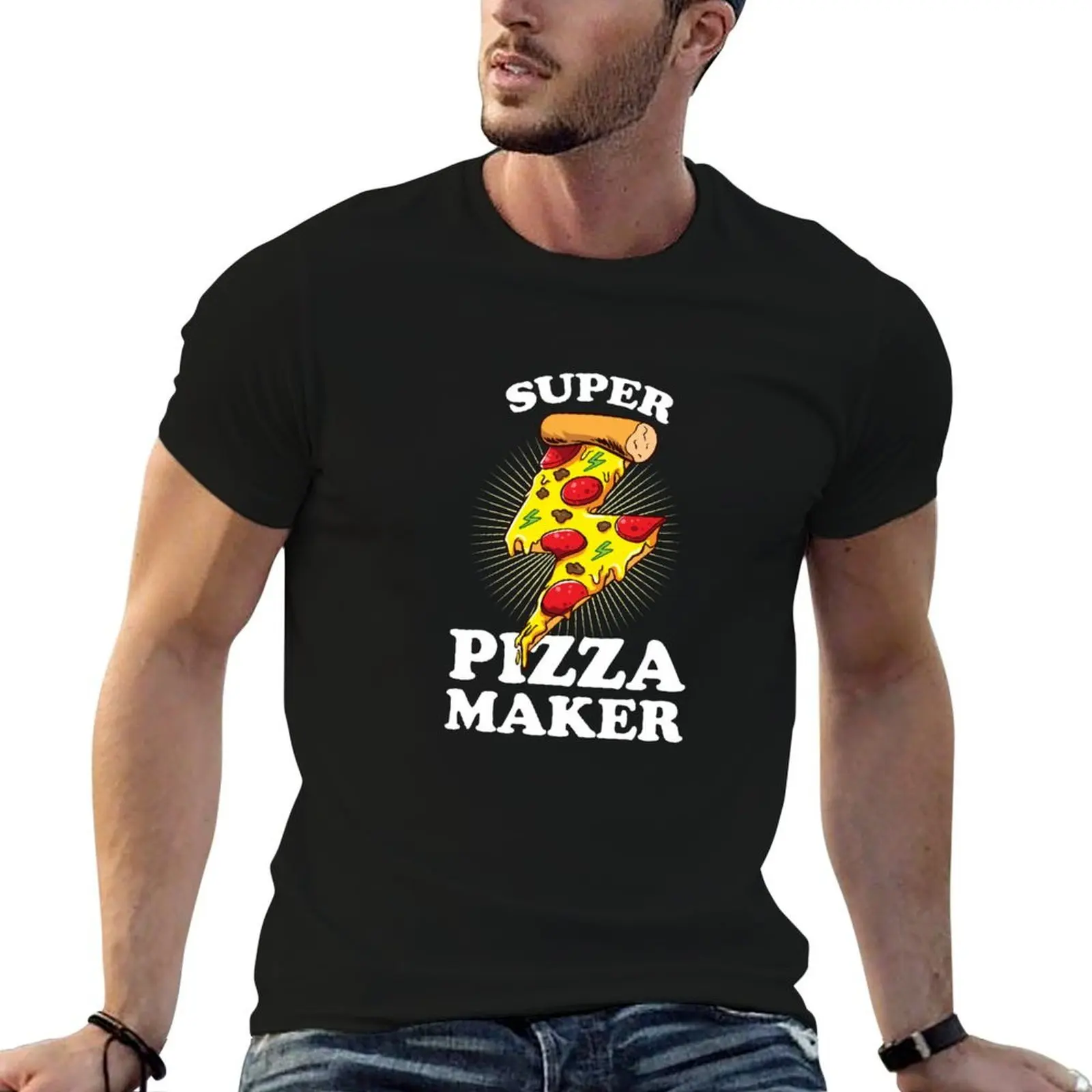 Super Pizza Maker Pizzaiolo in Town T-Shirt t shirt man cotton t shirt custom print anime tshirt T-shirt