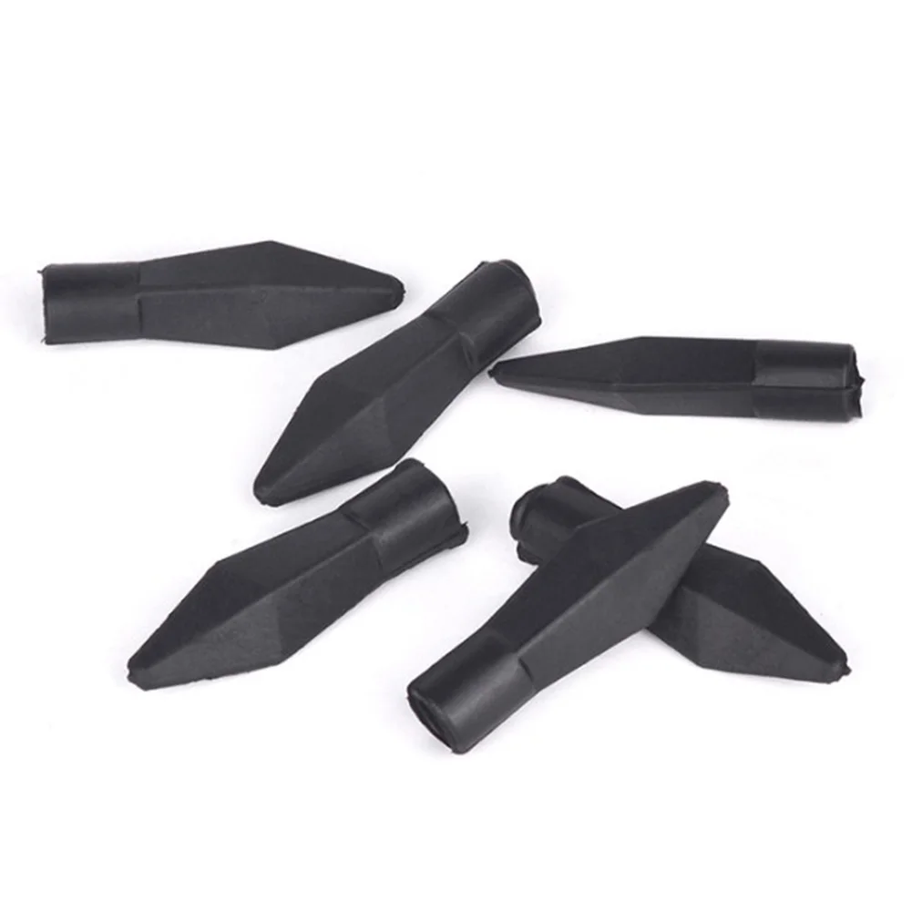 6x Wholesale Arrow Head Ar-chery Replacement Rubber Broadhead Black Arrow Tip Point Target Practice  For Teens Safety