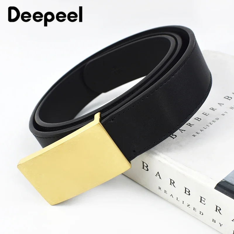 1Pc Deepeel 35/38mm Men\'s Belt Buckle Without Strap Stainless Steel Belts Smooth Buckles Plate Waistband Body Pants Accessories