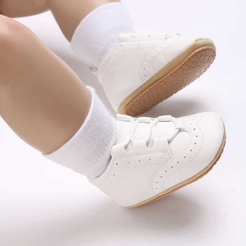 Newborn Baby Boys' Shoes Moccasin Fashion Casual Sports Shoes White Baptist Soft Sole Anti Slip First Step