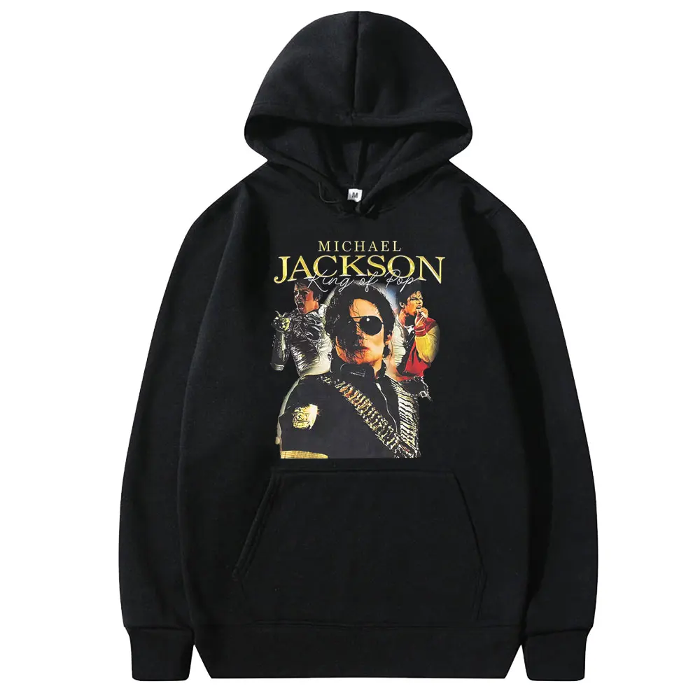 

Michael Jackson King of Pop Hoodie Men Women Vintage Hip Hop Rock Sweatshirt Men's Casual Hooded Streetwear Male Fashion Hoodies