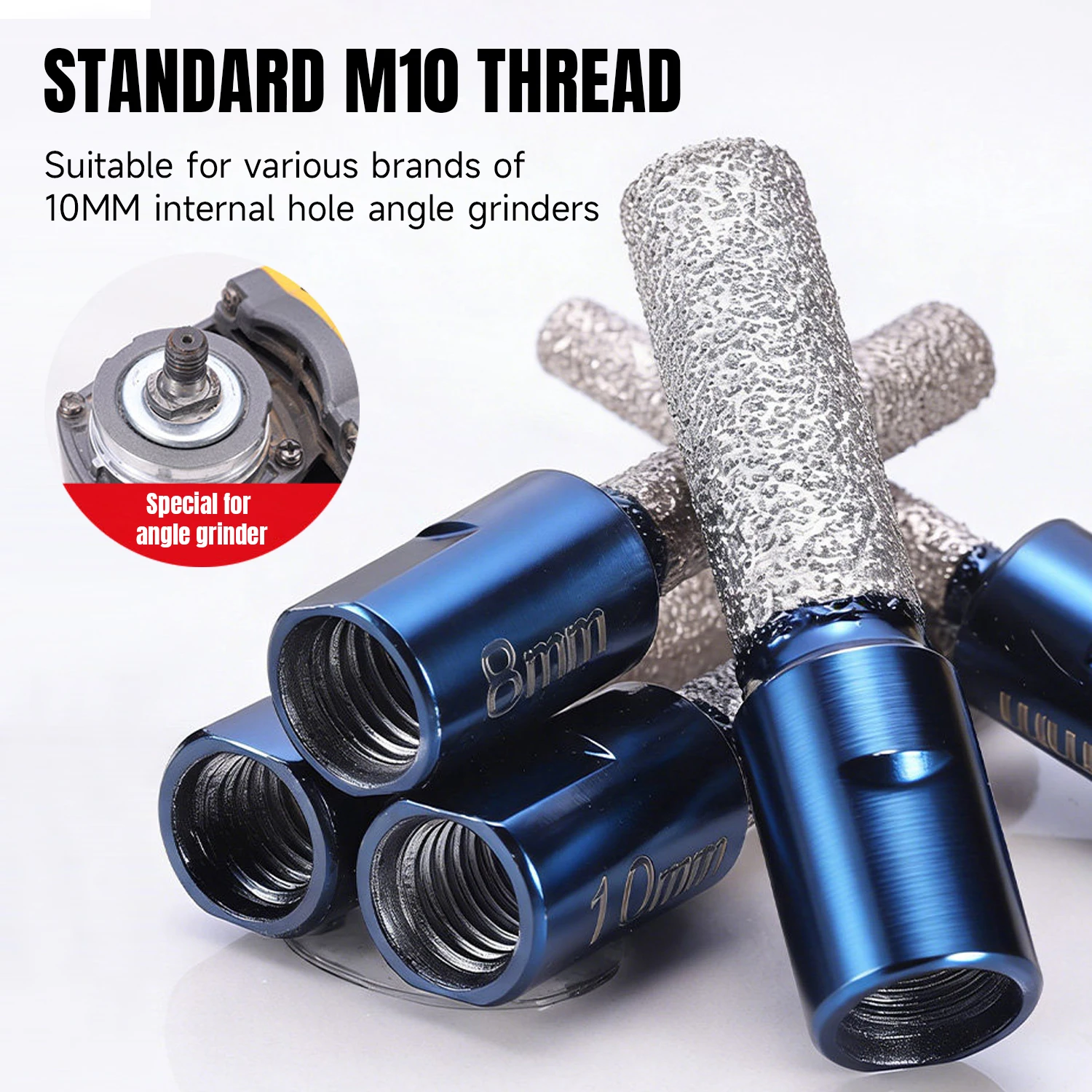 Ceramic Tile Blank - 6/8/10/12mm M10 Vaccum Brazed Milling Cutter
