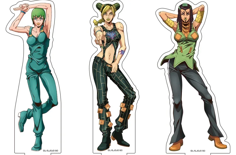 Anime Costello Anasui Jolyne Kujo Kujou joutarou Weather Report Figure Standing Doll Acrylic Stands Model Cosplay Toy for Gift