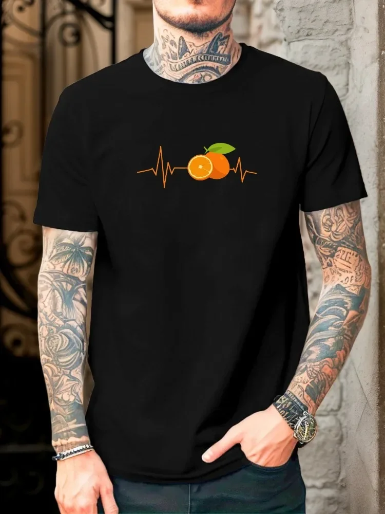 Summer New Men Oversized Rose Cross Print T Shirt 100 Percent Cotton Breathable Crew Neck Short Sleeve Casual Streetwear Loose F