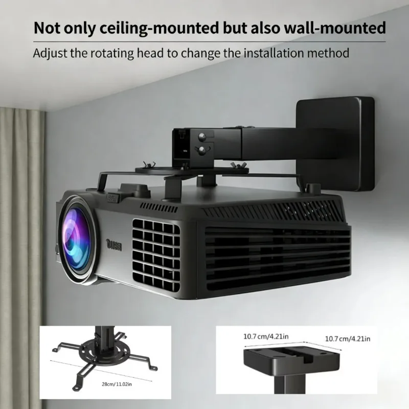 Projector hanging wall bracket with optional black and white colors, capable of bearing 5kg, suitable for JMGO XGIMI, etc