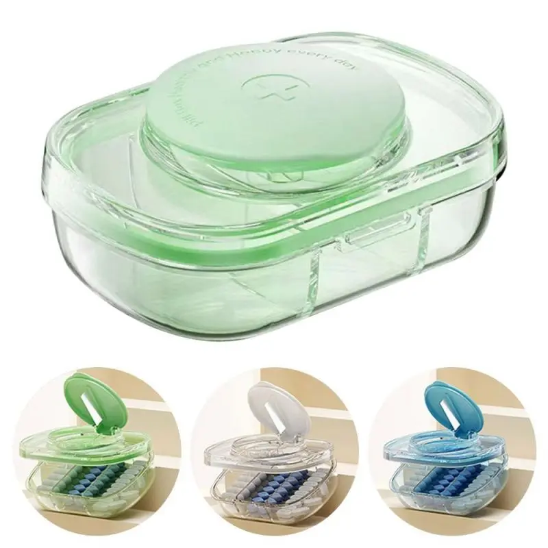 

Multifunctional Pill Cutter 2 In 1 Large Capacity Medication Organizer Pill Cutter Pill Dispenser Portable Sealed Pill Organizer