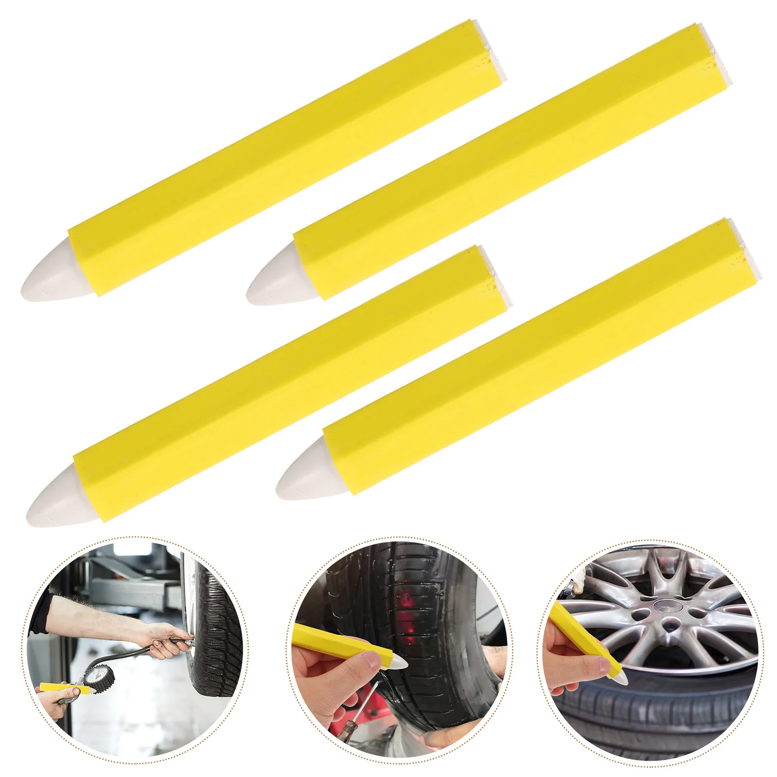 

6pcs Tire Crayon Portable Wax For Rubber Marking Tool Portable Car Paint Car Paint Pen Auto Maintenance Accessories
