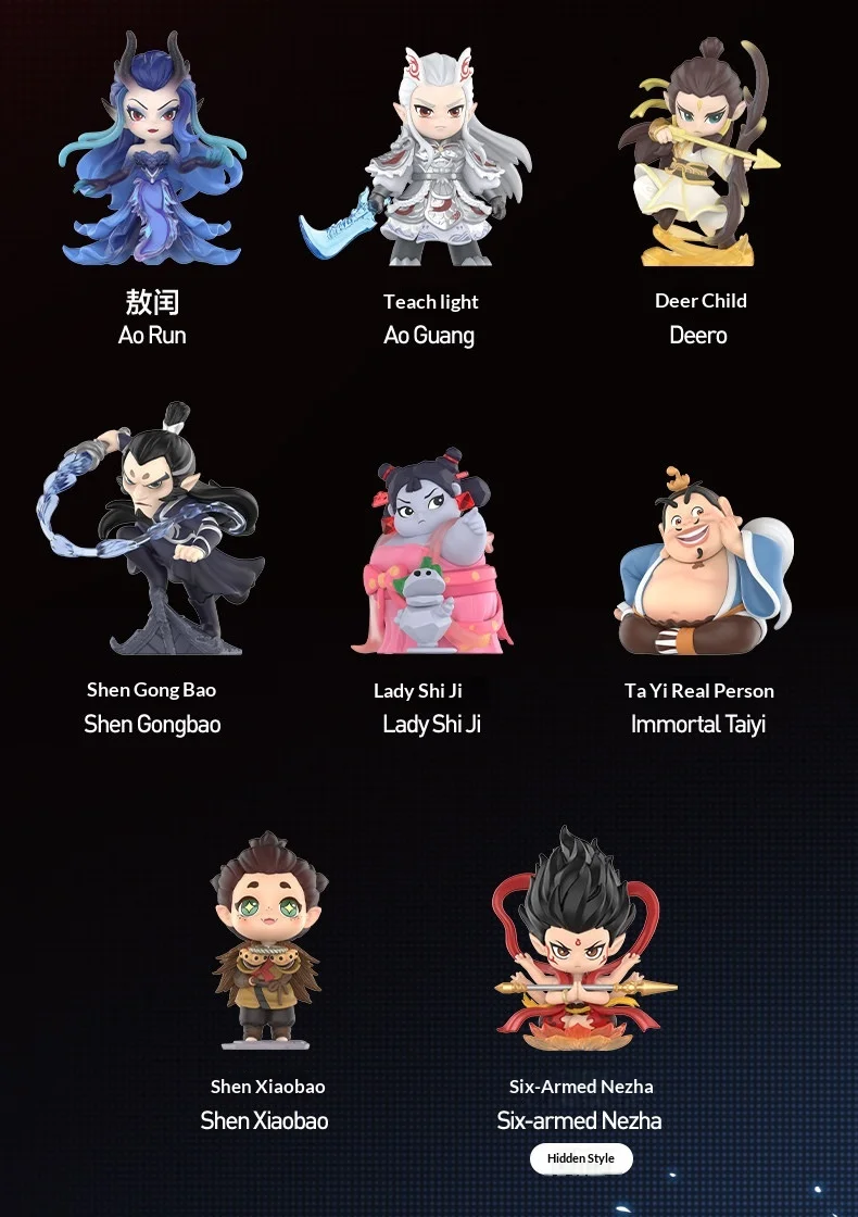 Echte POPMART Ne Zha The Devil's Sea Classic Character Series Figur Blind Box Anime Desktop-Dekoration Ornament Geschenk für Sammler – Detail 3