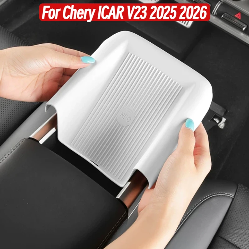 For Chery ICAR V23 2025 2026 Central control wireless charging silicone pad Screen Back Storage Box accessories