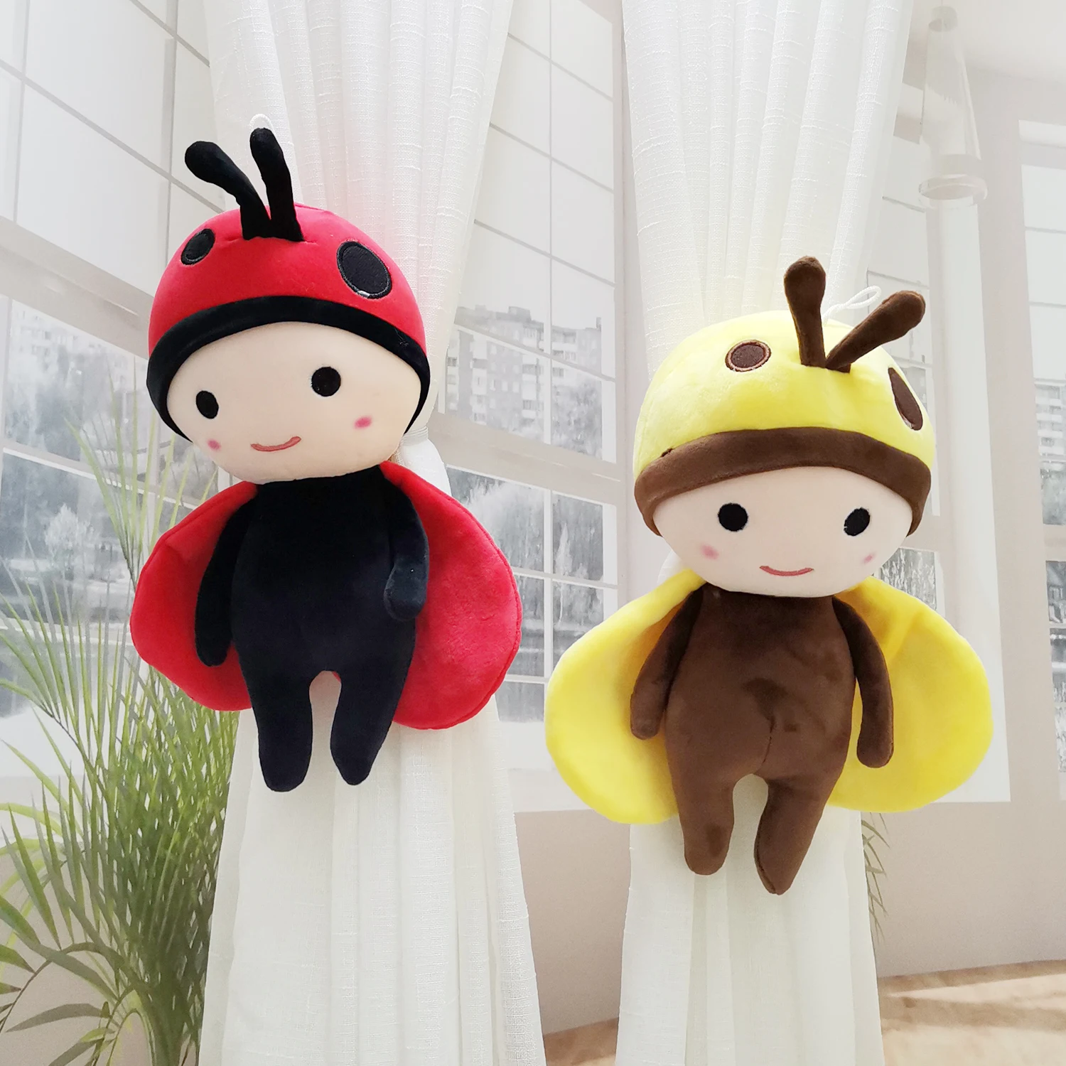 2pcs Cartoon Ladybug Curtain Tieback Holder Tie Back Children Room Decoration Accessories Curtain Straps