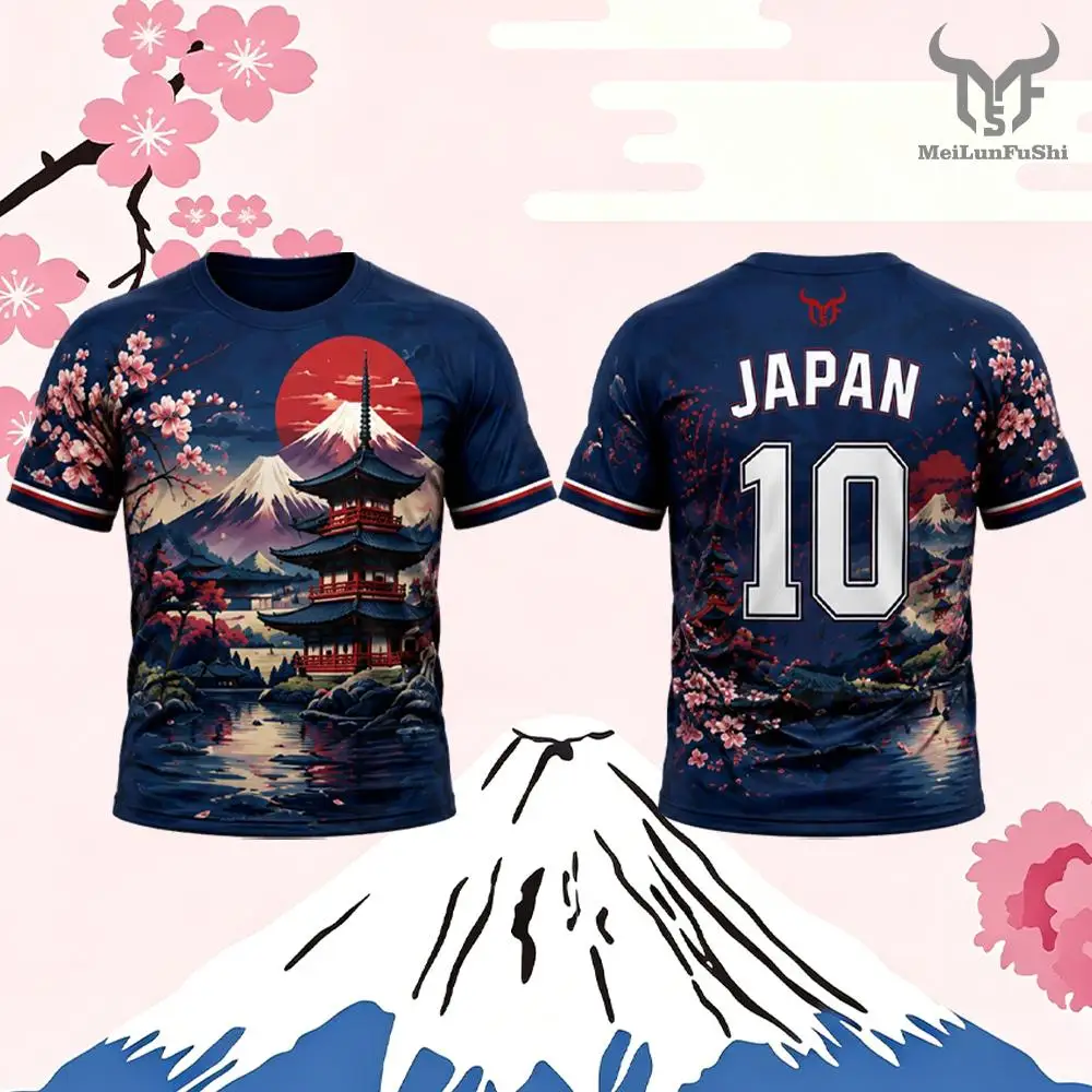 Japanese Style Print Football Jersey Summer Breathable And Quick-drying Football Training Uniform Unisex O-neck Streetwear Top