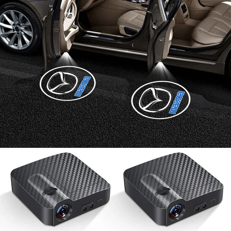 

1/2 шт. беспроводной светодиодный лазерный проектор двери автомобиля, теневые ночные огни для Mazda 2 3 M5 Ms CX-4 CX-5 CX6 M3 M6 MX3, Стайлинг автомобиля