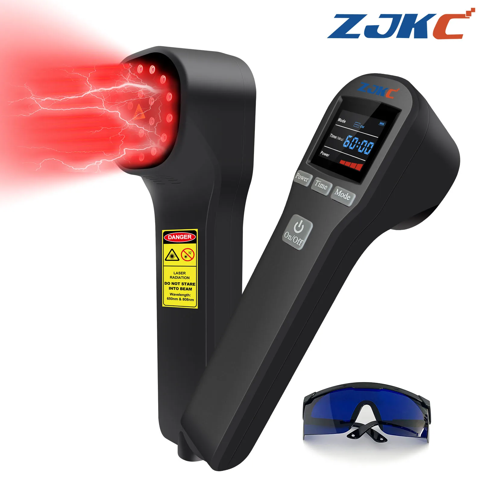 

ZJKC LLLT Устройство холодной лазерной терапии 650 нм 808 нм для спортивных травм, артрита, пяточных шпоров, облегчение боли для людей и домашних животных, красный свет