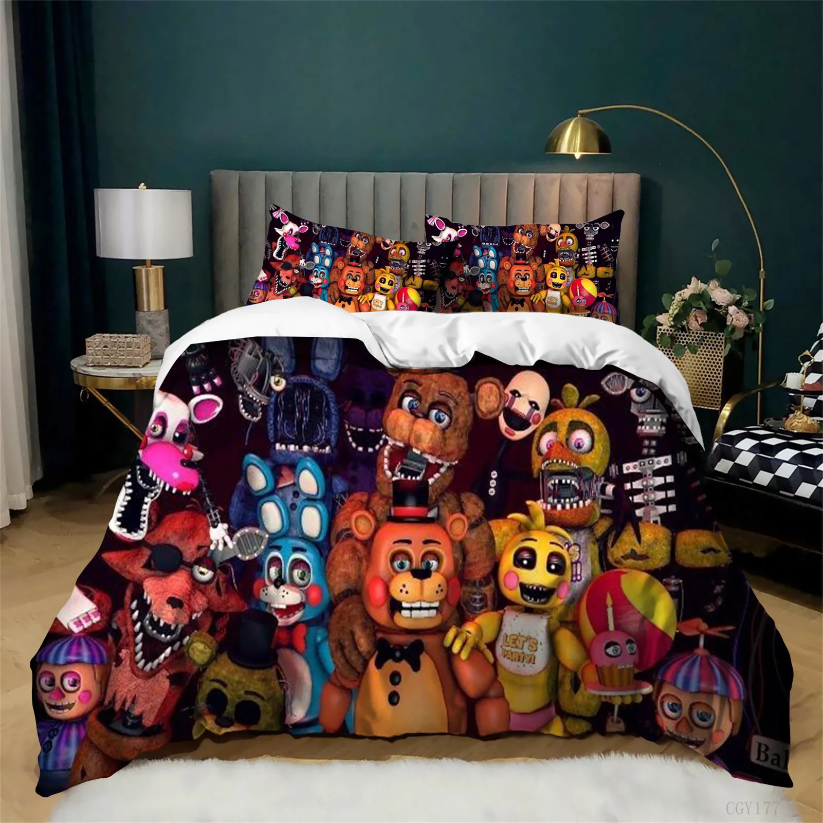 

Комплекты постельного белья Five Nights at Freddy's: роскошный комплект из 3 предметов, ультрамягкий пододеяльник с наволочками для детей