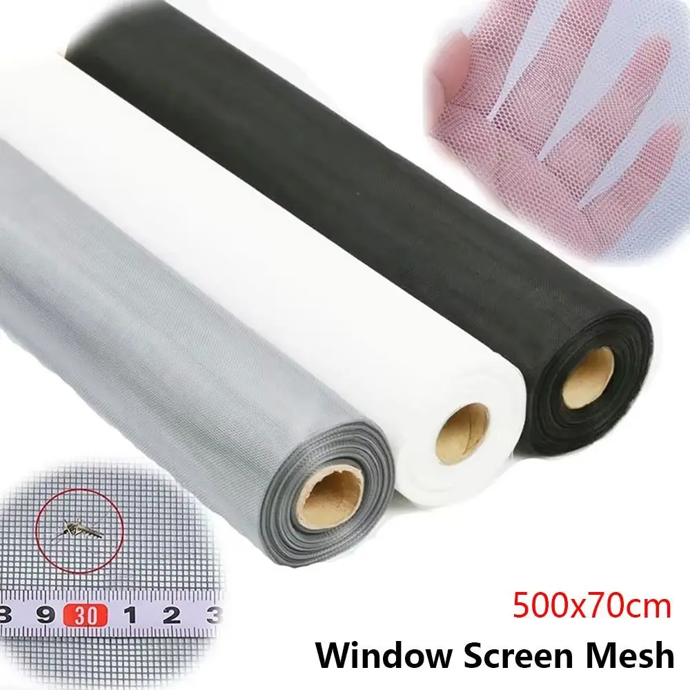 1Roll 70x500cm Window Screen Mesh Fiberglass Mesh PVC Insect Protection Net PP Nano Mesh Breathable Ventilation
