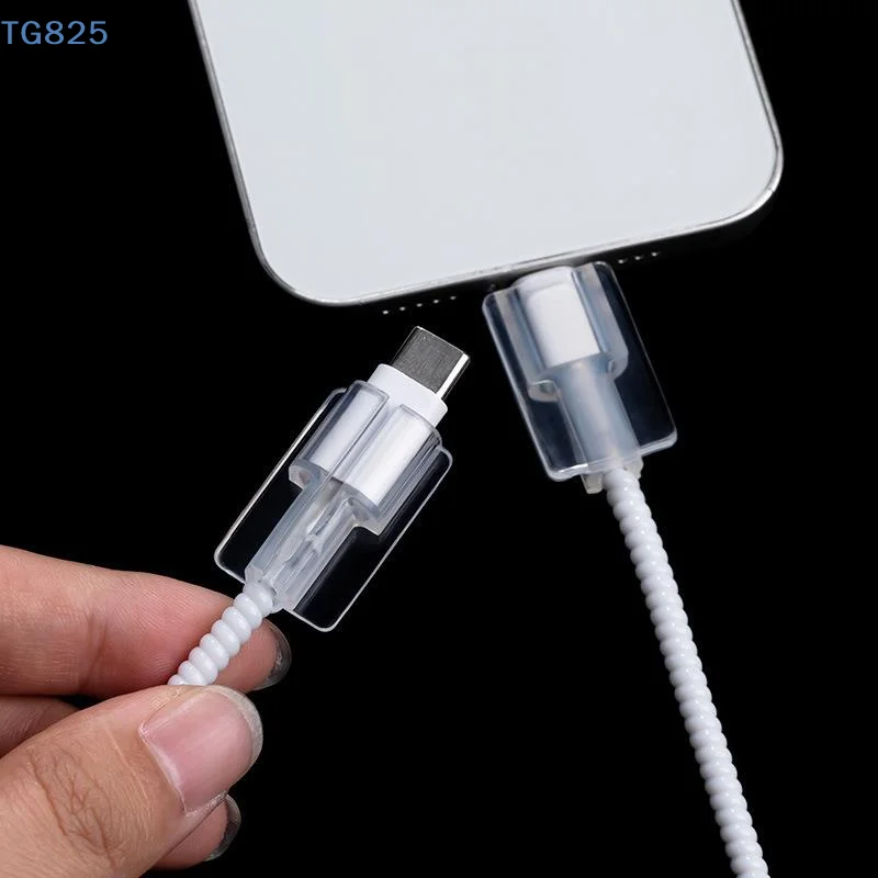 【AN】5/10/15 Pcs Phone Charger Cable Protector Clear TPU Charger Cable Winder Anti-Breaking Wire Protective Sleeve