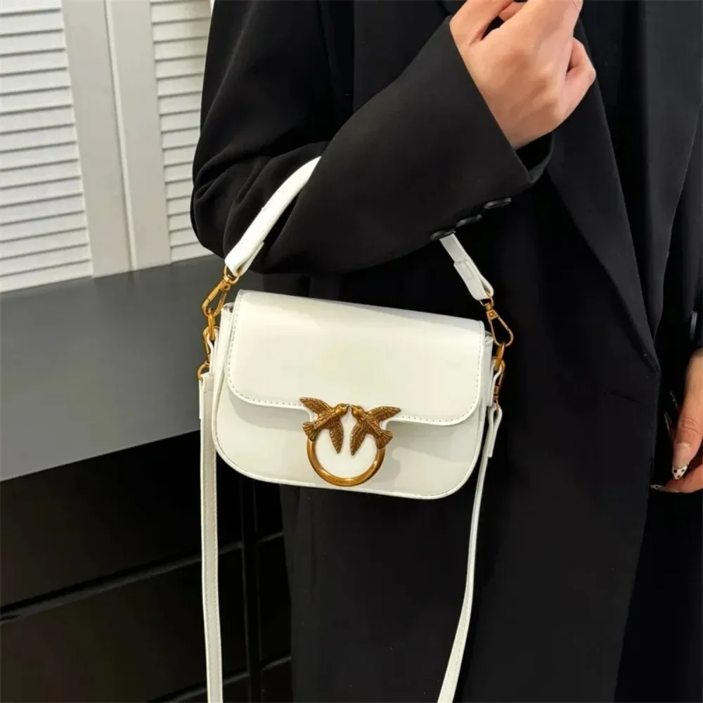 High-end Crossbody Handbag Leather Tote Bags Trendy Design Commuter Popular Classic Elegant Fashionable Bag with Avian Button