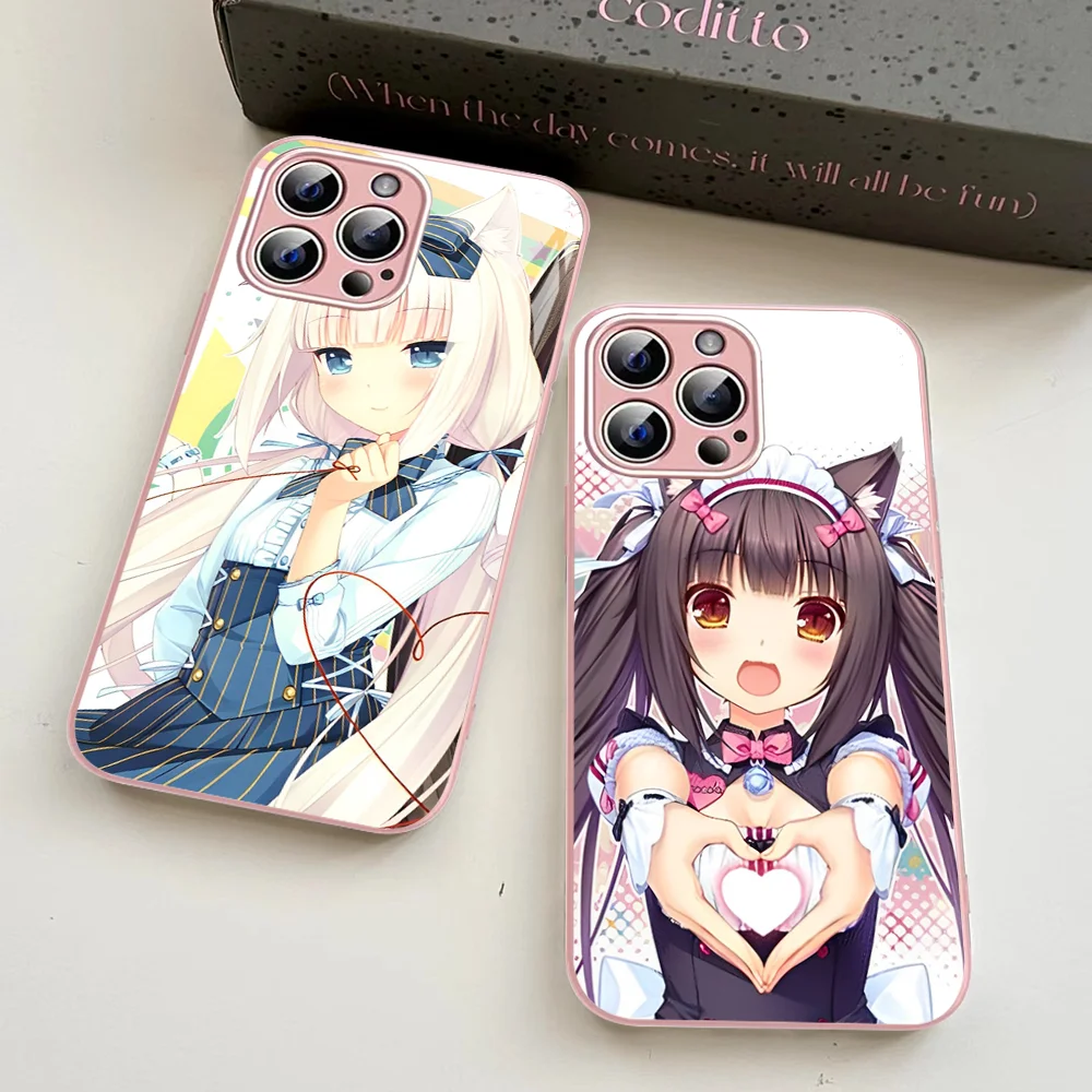 

Nekopara Phone Case Tempered Glass For iphone 14 13 12 11 Pro Mini XS MAX 14Plus X XS XR Cover