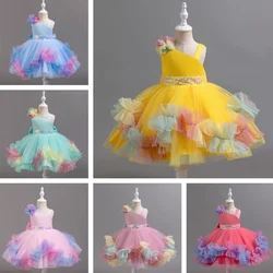 Summer Princess Dress Party Toddler Girls Clothes Children Mesh Kids Costumes Girl Tutu Evening Dresses Baby Perform Vestidos