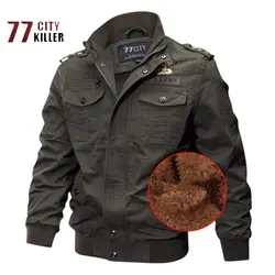 Winter Military Thick Jacket Men Wool Liner Windbreaker Pilot Jackets and Coats Army Multi-Pockets Mens Bomber Jacket Size M-6XL