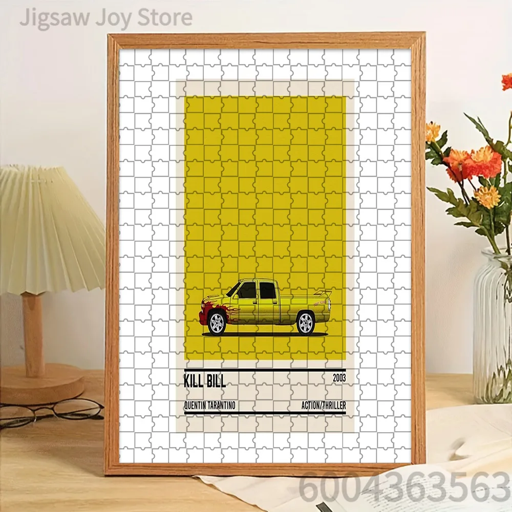 kill-bill-2003-retro-yellow-flame-custom-pickup-truck-paper-jigsaw-puzzle-quentin-tarantino-action-thriller-movie-iconic-vehicl