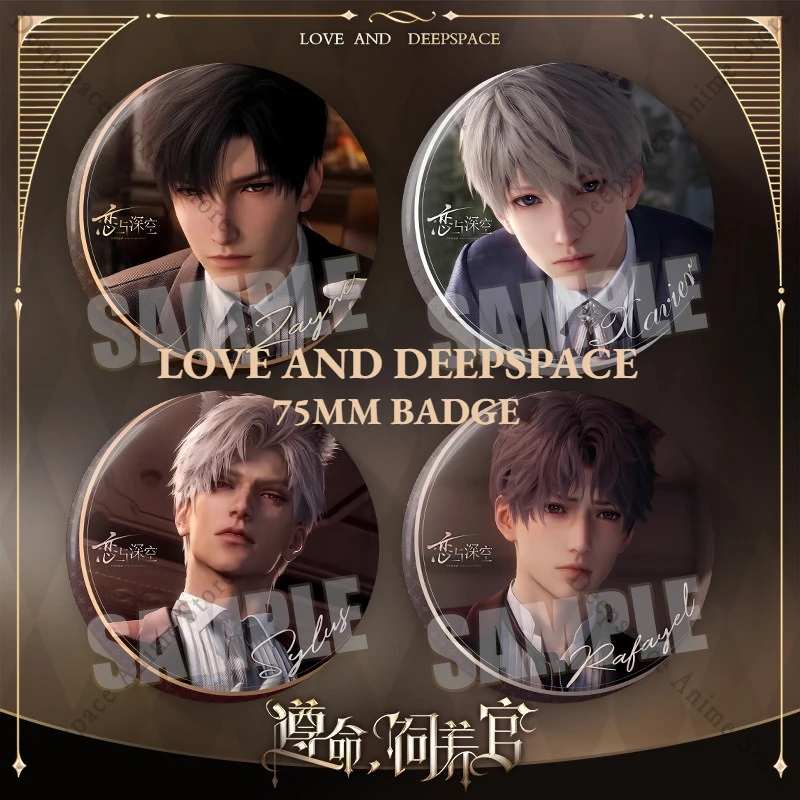 

75 мм игра Love and Deepspace Zayne Sylus Rafayel Xavier Cospaly аниме Flash Breeder круглый значок брошь булавка коллекция Декор подарок