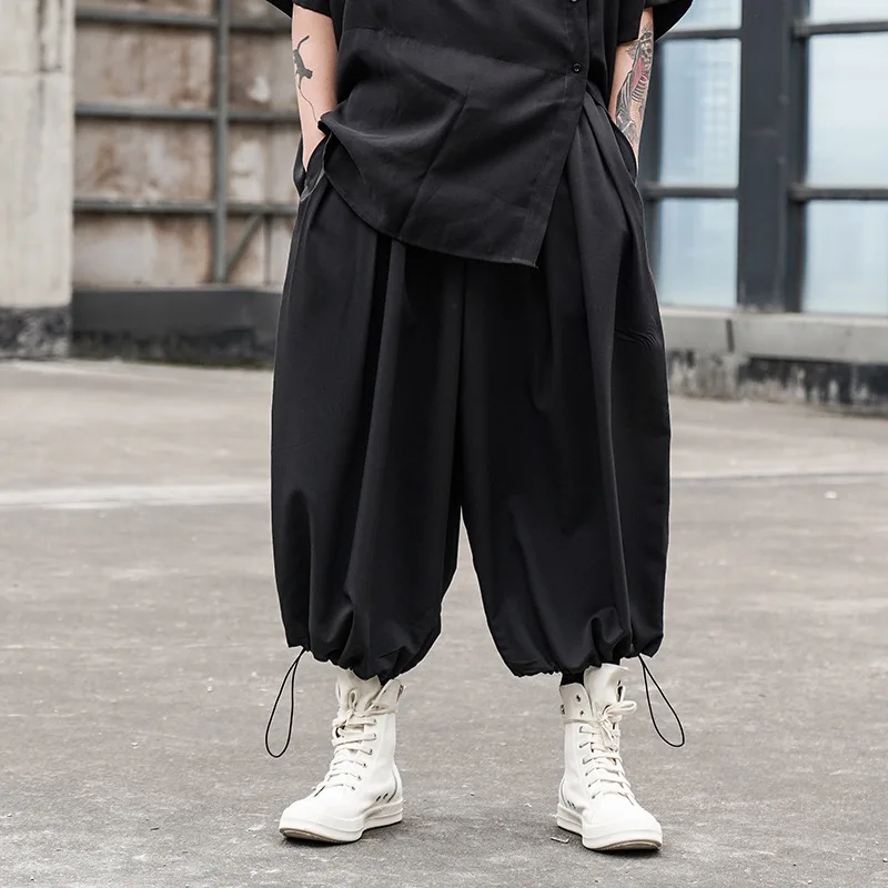 

Japanese High Quality Men's Overalls Hip-hop Fashion All-match Casual Jogging Wide Leg Drawstring Pants Men