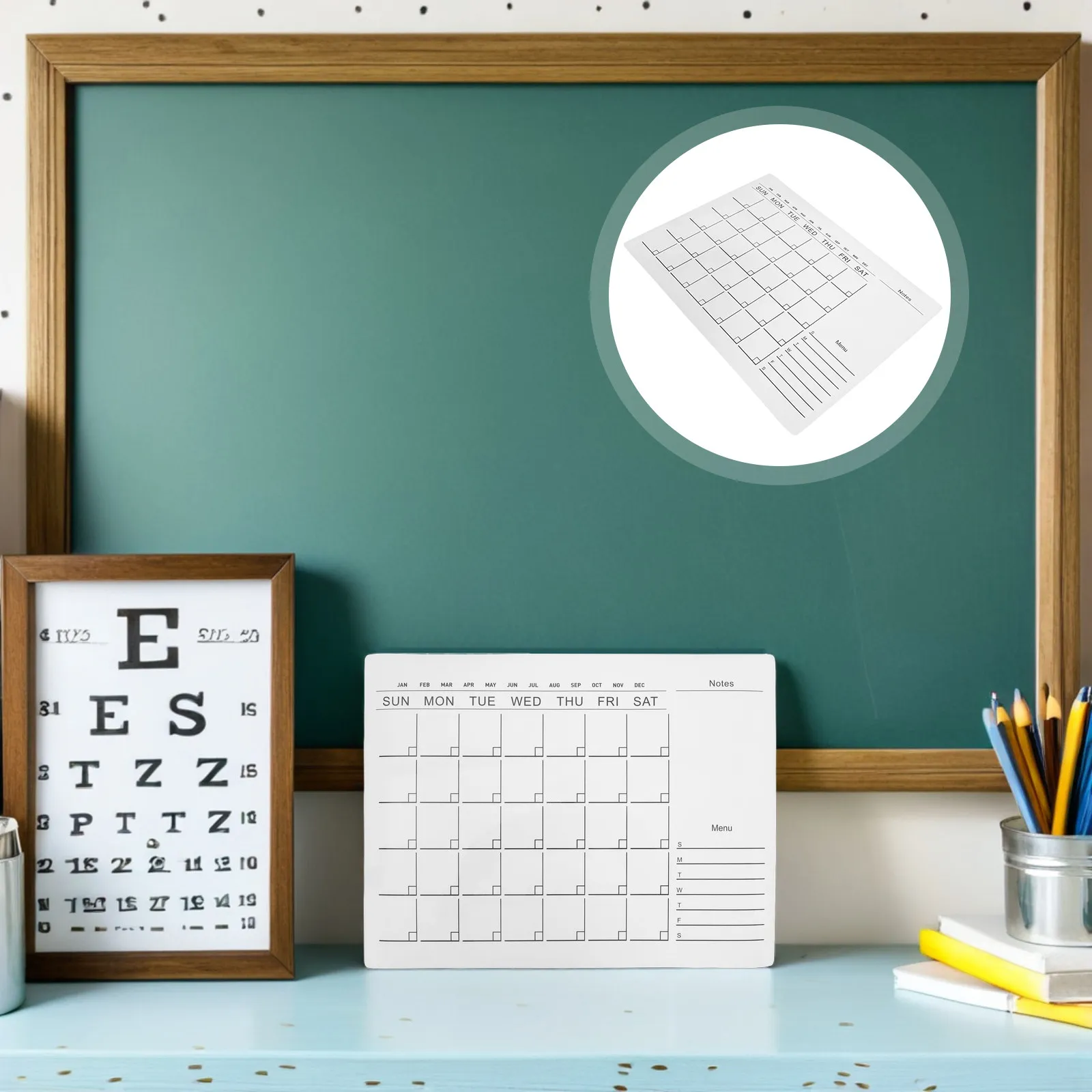 2Pcs Dry Erase Whiteboard Wall Sticker Removable Monthly Planner Calendar Decal Self Adhesive Undated Home Office 40x30cm