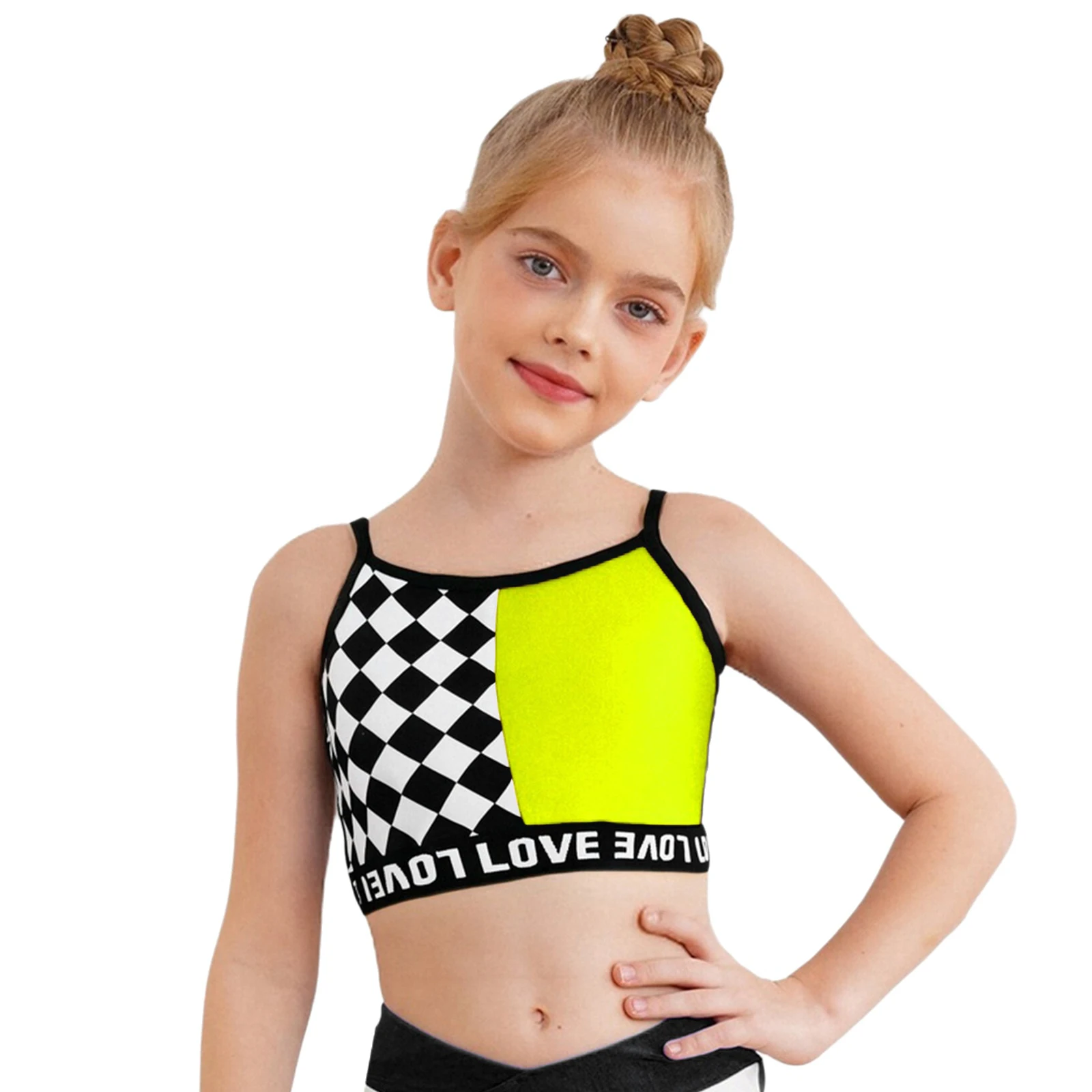 أطفال بنات الهيب هوب الجاز ملابس الرقص منقوشة رسالة مطبوعة الدبابات القمم مع سلسلة معدنية Sweatpants الرياضة الرقص الشارع الشهير