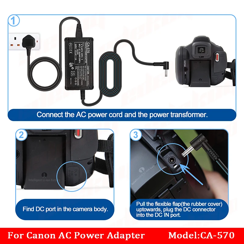 Power AC Adapter CA-570 CA570 CA570K for Canon Digital Camera XC10