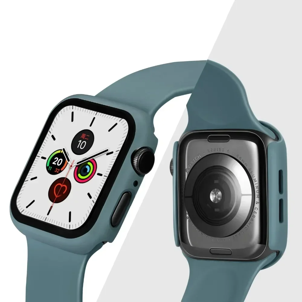 Gehärtetes Glas + Schutzhülle für Apple Watch Zubehör 44mm 41mm 45mm 40mm 42mm Displayschutzfolie Apple Watch Gehäuse Serie 9 4 5 6 SE 7 8 – Detail 7