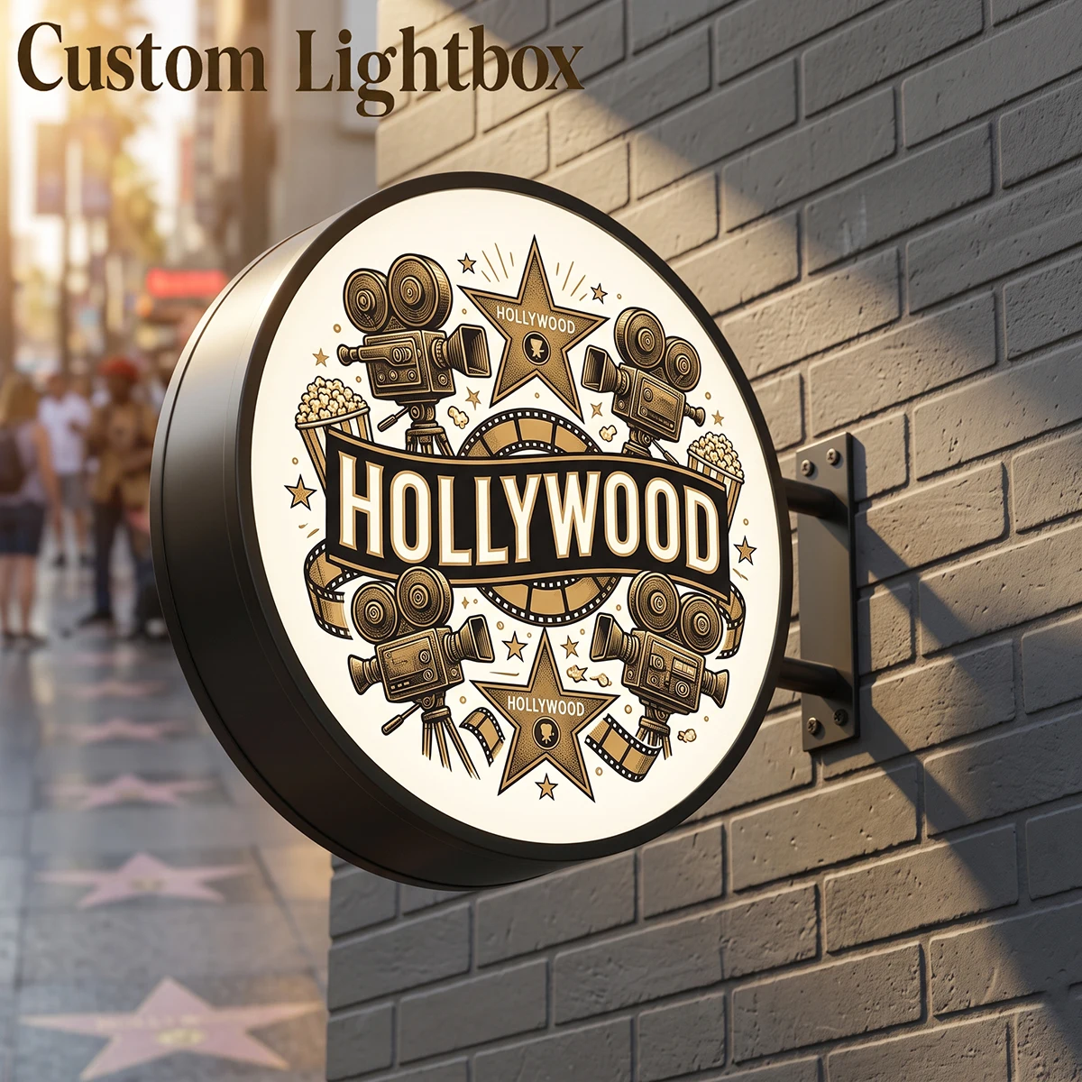 Custom round LED Light Box Double-Sided Outdoor Business Sign Personalized Logo Illuminated Storefront Sign for Shops