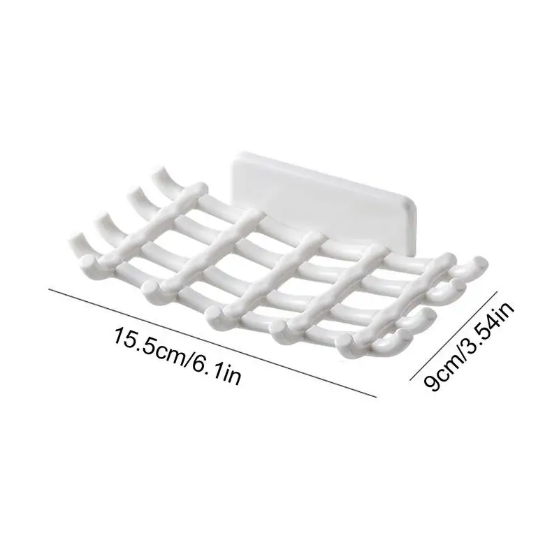 Wall Mounted Soap Dish Drain Soap Holder for Bathroom Self Adhesive Soap Dish Plastic Soap Container Bathroom Accessories