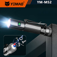 YEMAO M52 1500LM Portable Mini USB Rechargeable LED Flashlights Powerful Pocket Pen Clip Torch  Magnetic For Camping Hiking