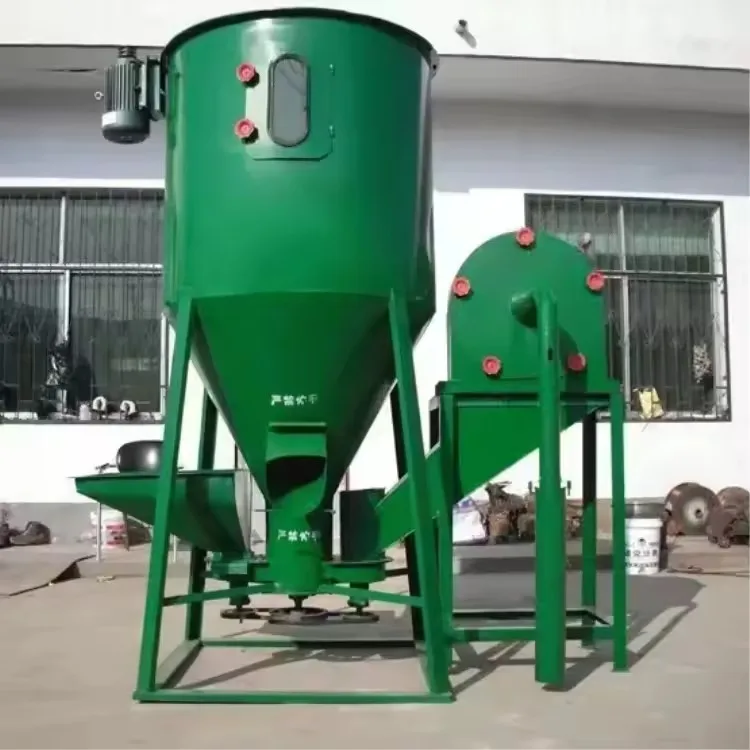 Vertical Animal Feed Crusher And Mixer Automatic Poultry Feed Making Machine Chicken Feed Mixer Machine For Farm Use