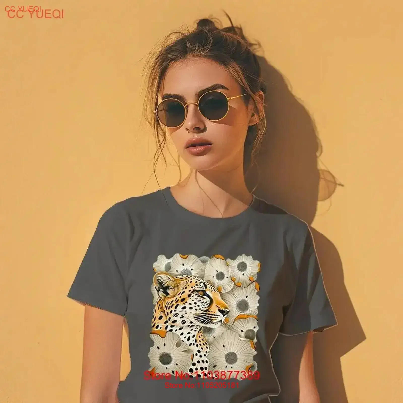 

Леопардовая футболка с гепардом, абстрактная цветочная эстетика, Королевство животных, дикий CaT, любитель сафари, винтажная стираная модная графика
