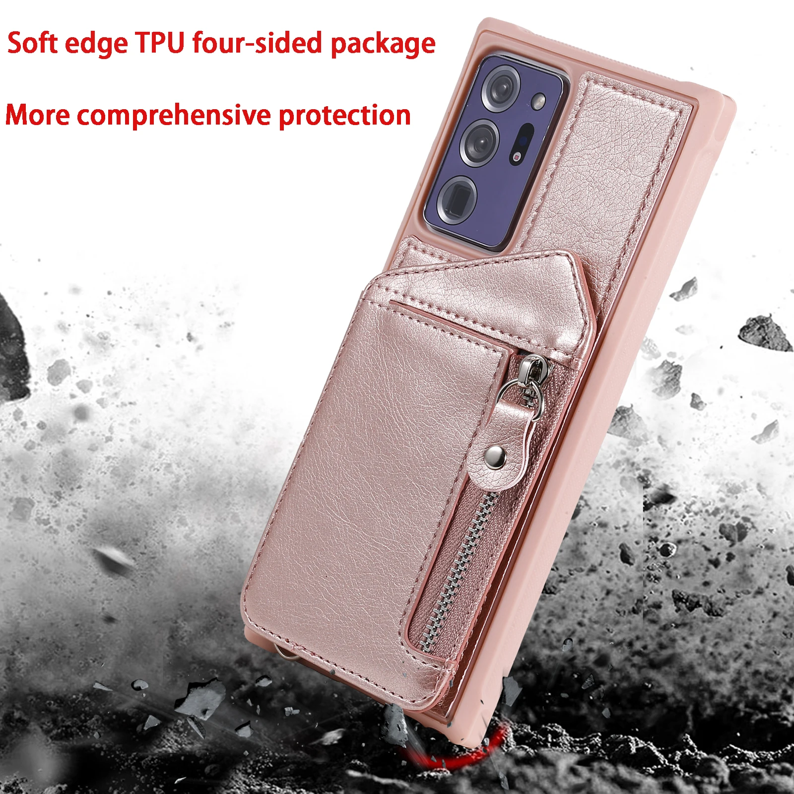 

Mobile Leather Pocket Cover Skin Stand Card Holder Wallet Phone Samsung Galaxy S24 Ultra S23 Plus S22 S21 FE Lanyard Flip Cover