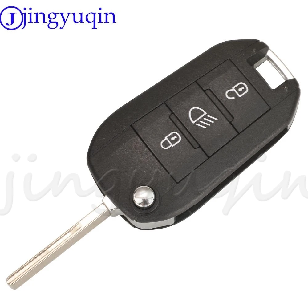 Jingyuqin Filp Składany zdalny kluczyk samochodowy FoB 433.92MHZ FSK 4A Chip do Peugeot 208 2008 308 508 Citroen C3 C4 C5 Uncut HU83 Blade