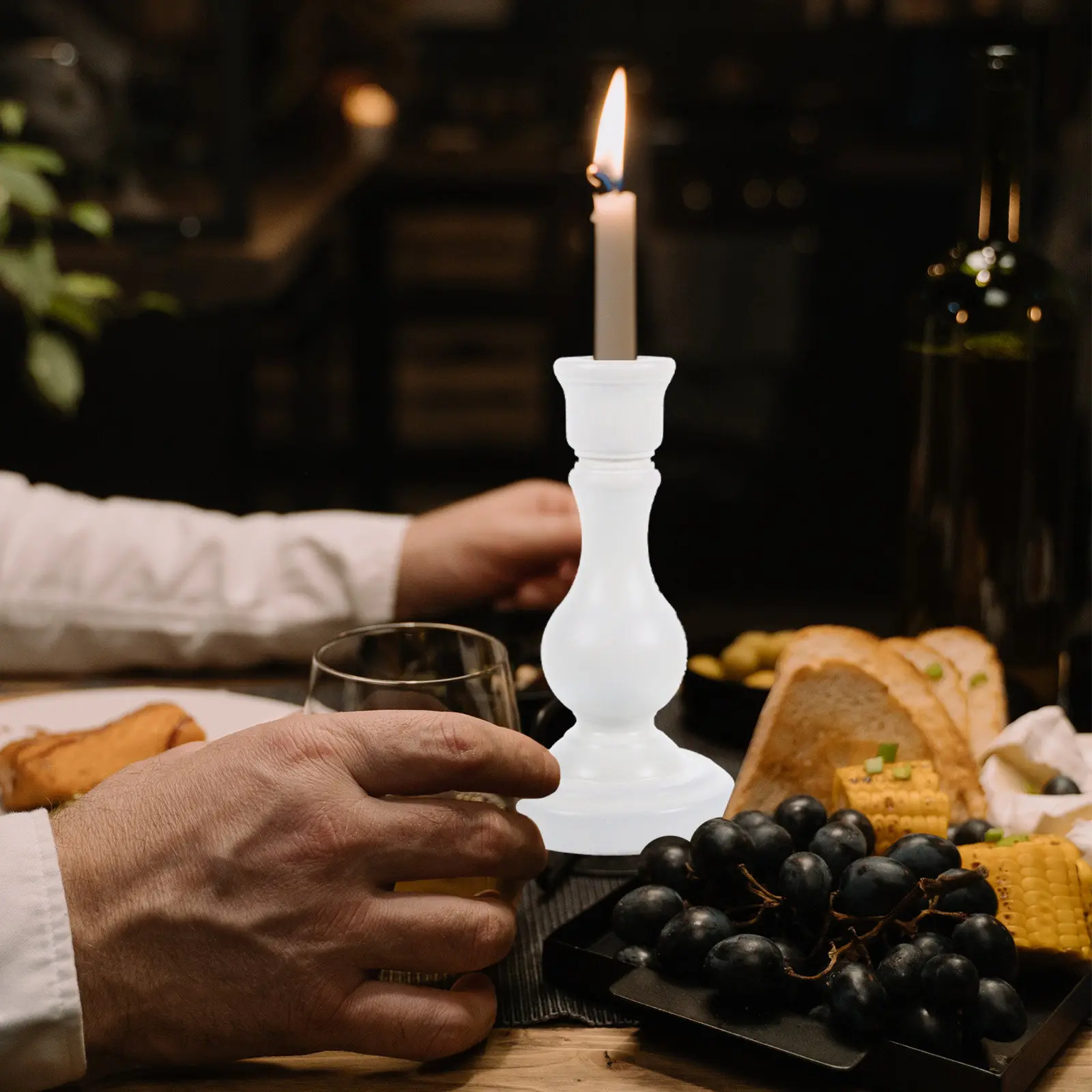 

Wooden Pillar Holder Vintage Style Retro Wedding Table Centerpiece Rustic Decorative Candlestick for Home Party