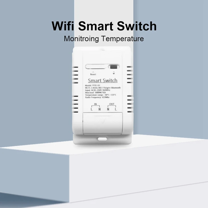 Tuya Smart Switch Temperatuursensor Wit Plastic Ingebouwde Power Monitor Voor Alexa Google Assistant