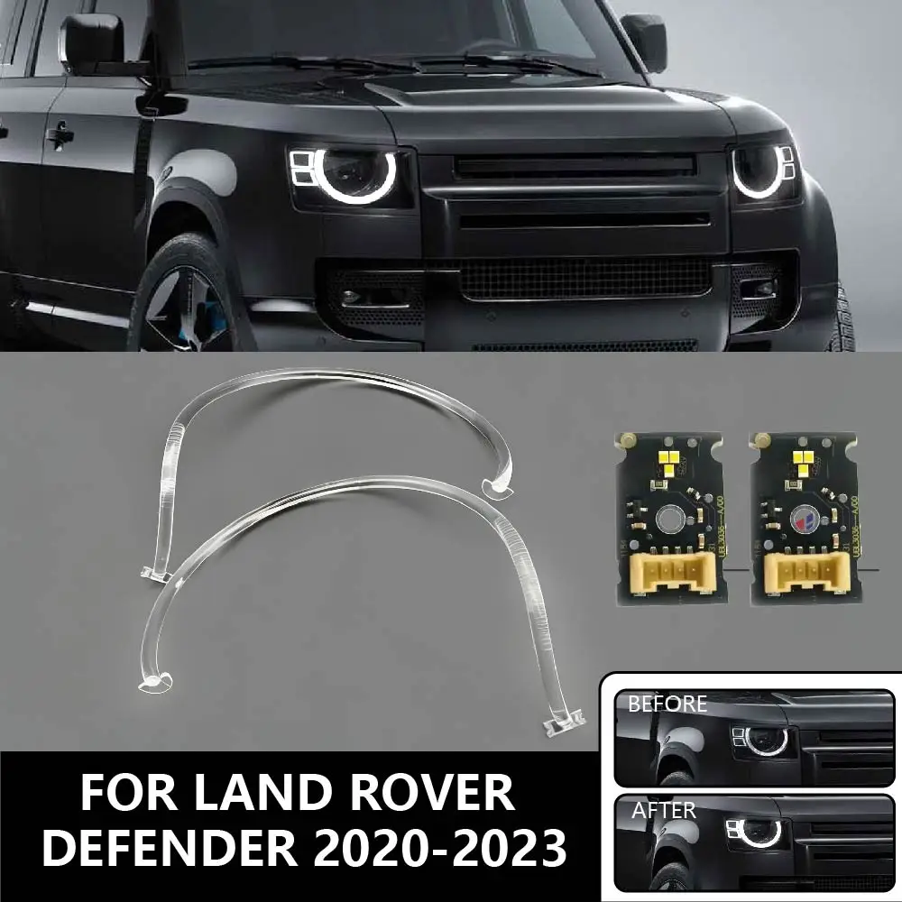 For Land Rover Defender 2020 2021 2022 2023 DRL Board Car DRL Headlight Light Guide Strip Daytime Running Light Tube Bar New