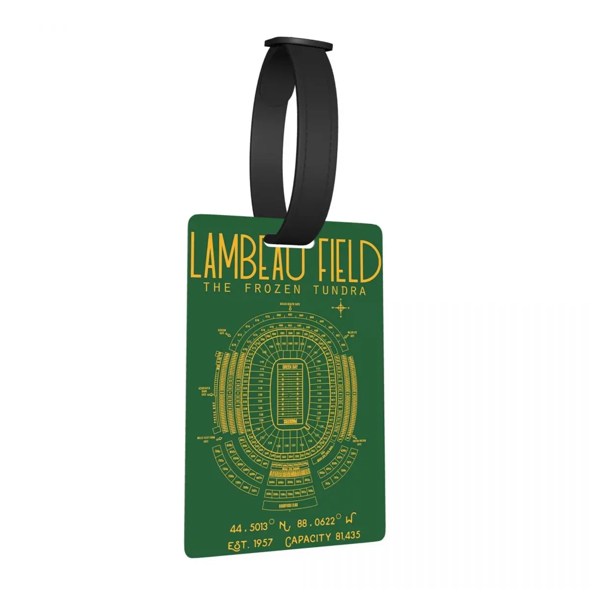 

Green Bay Packers Lambeau Field Stadium Багажные бирки Чемодан для путешествий Портативный багаж Посадка Держатель этикетки ID Имя Адрес