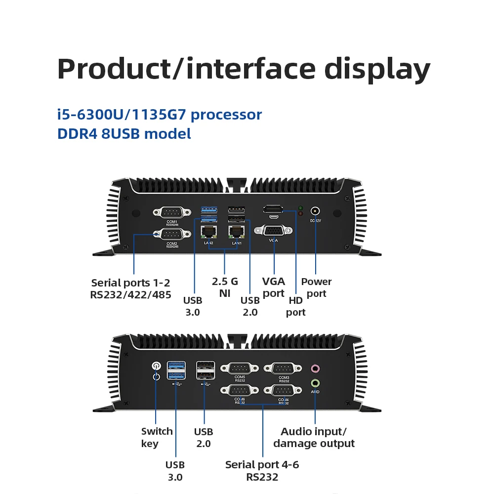 Imagem -02 - Bebepc-mini pc Fanless i5 6200u 1135g7u 2.40ghz x Lan I225 2.5g Win10 11 Linux com Rs232 Rs485 pc Controle Industrial