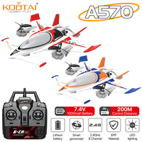 KOOTAI A570 RC Airplane 8CH Glider 3-axis Vector Aircraft 1000mAh EPP 6-Axis Gyro Brushless Vertical Takeoff Landing Aircraft