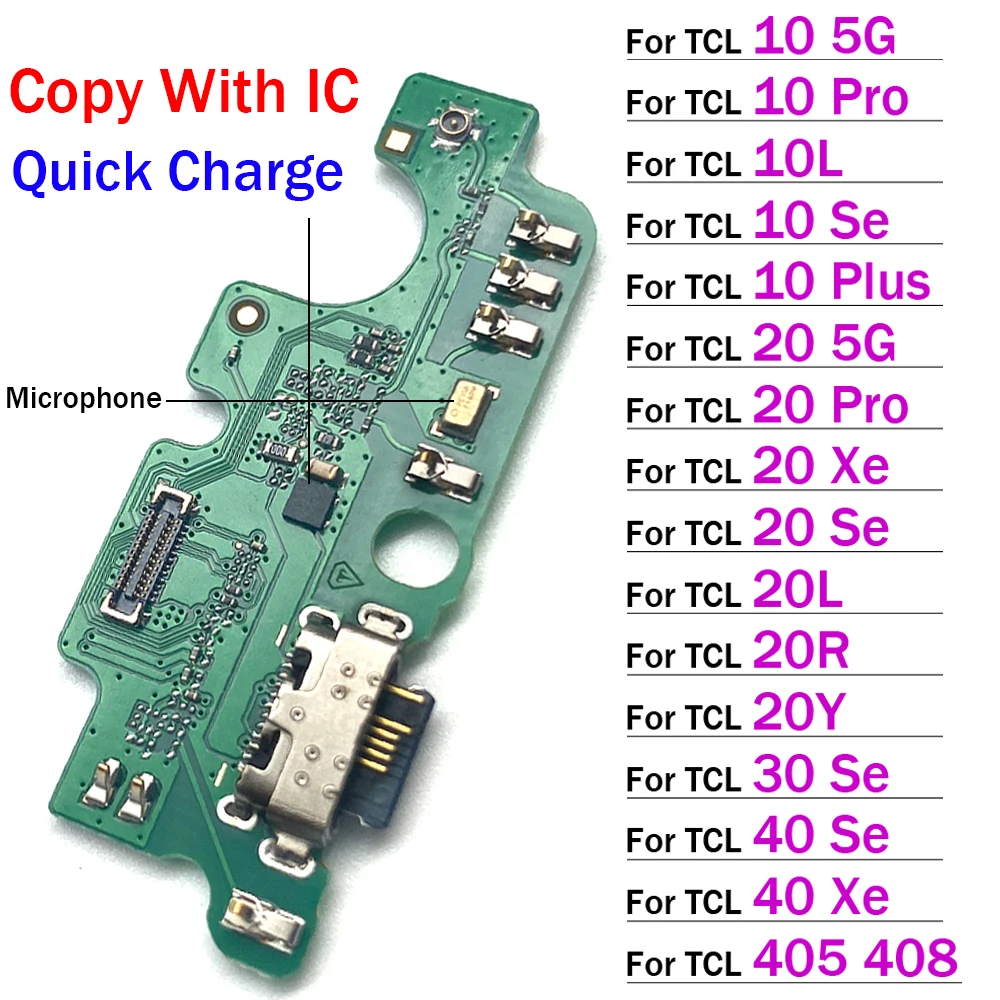 

USB-зарядное устройство, разъем для док-станции, гибкий кабель для TCL 10 10L 20 20L 20R 20Y 30 40 Se Pro XE Plus 5G 405 408 T610K T671H