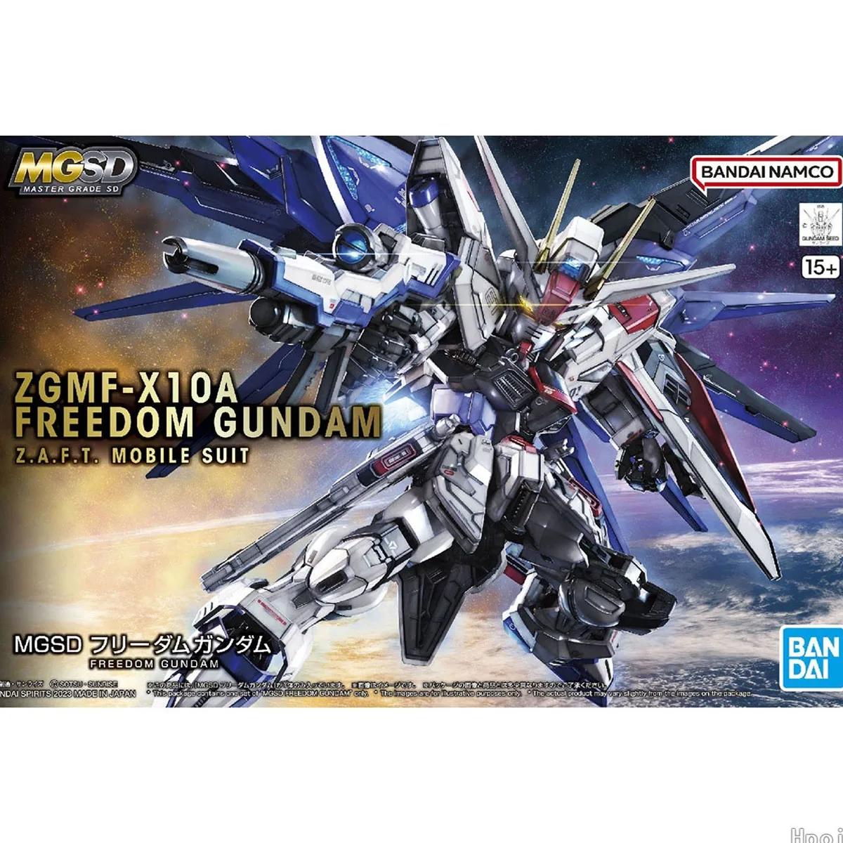 W magazynie oryginalne Bandai Originalmgsd Freedom Gundam Anime figurki montaż zabawki kolekcja prezentów ozdoby modeli