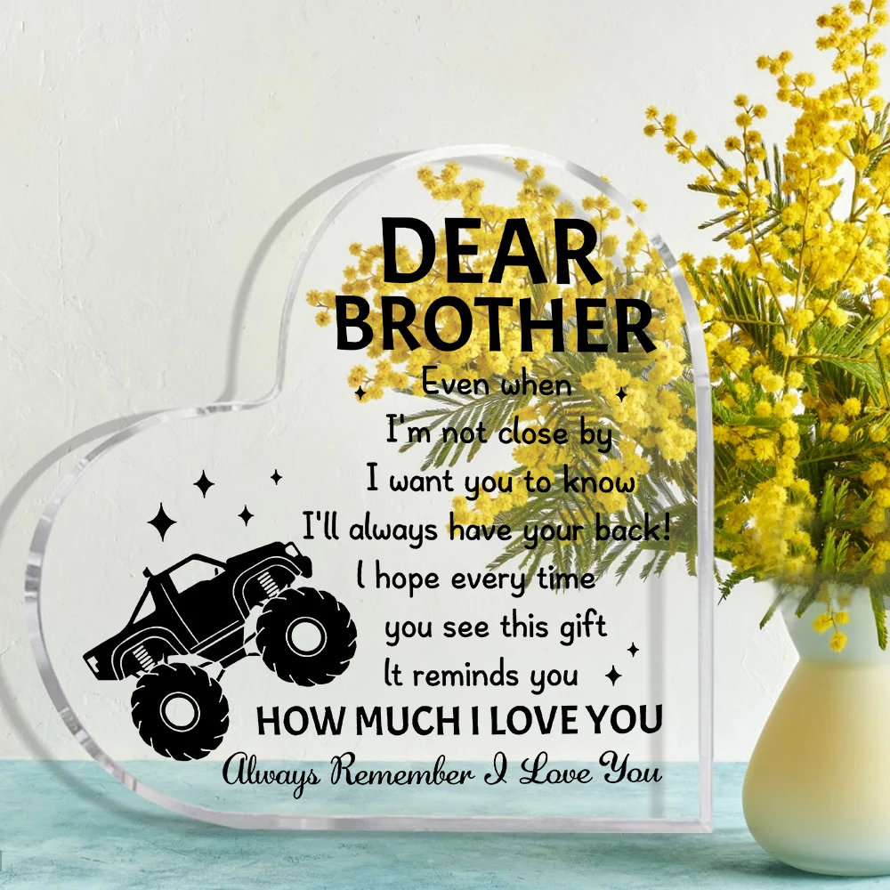 Cherished Brother Acrylic Keepsake - Perfect Gift from Sister for Birthdays, Father's Day, Valentine's & Christmas
