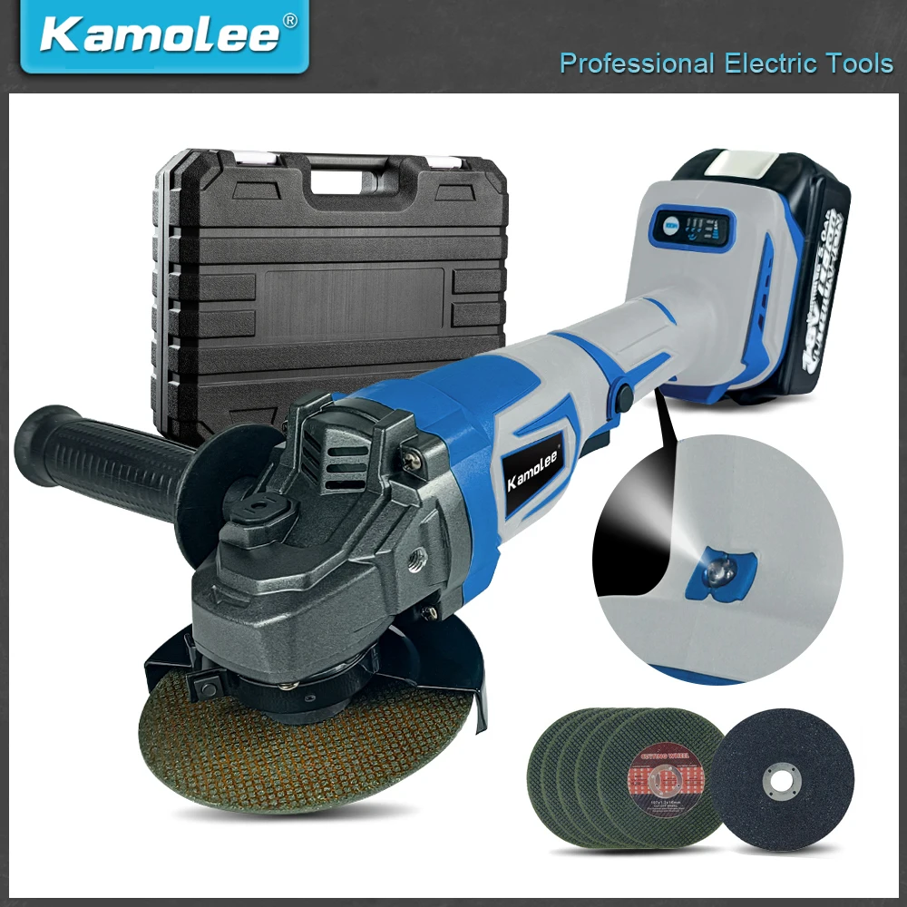 

Kamolee MT Series M10 100MM 18500RPM Brushless Angle Grinder 3 Speed Cutting Power Tools Compatible For Makita 18V Battery