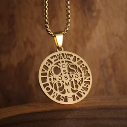 Christian Saint Benedict Cross Pendant Necklace Women Men Stainless Steel Religious Amulet Necklace San Benito Jewelry